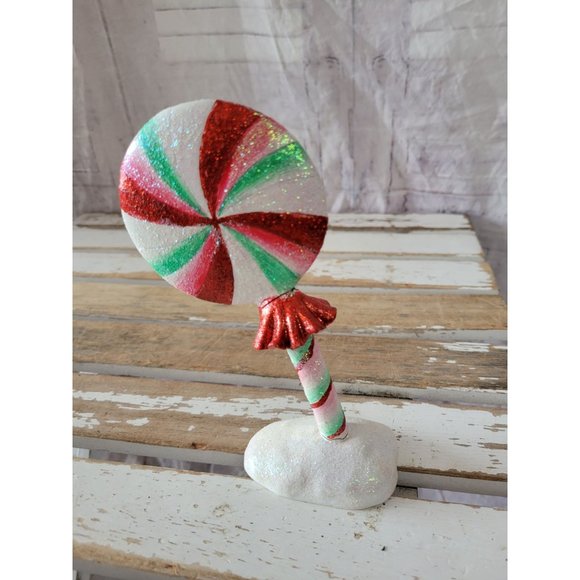 Candy cane gingerbread large home Xmas decor as is sparkle glitter - Picture 3 of 8